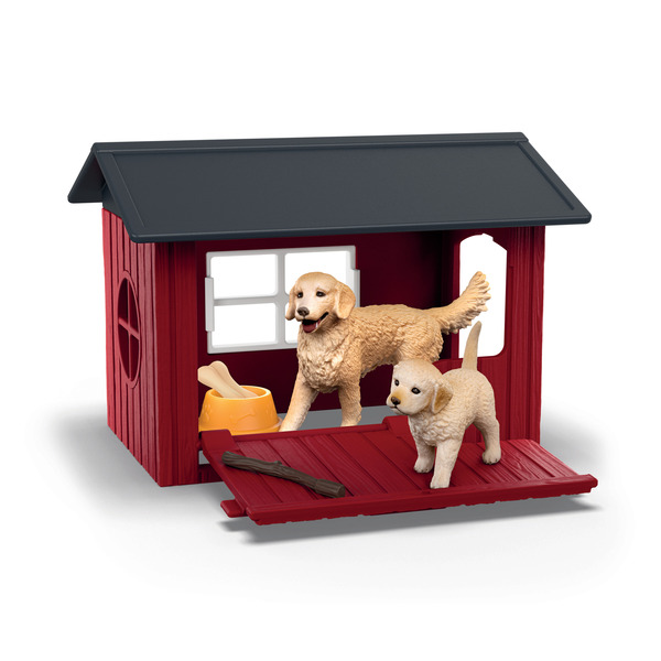 Figurine Chien Golden et sa niche