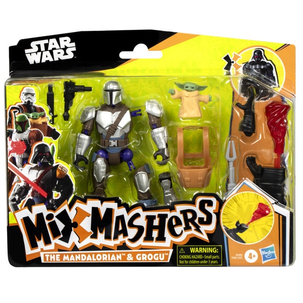 Figurine Deluxe Mandalorien avec Grogu MixMashers Star Wars