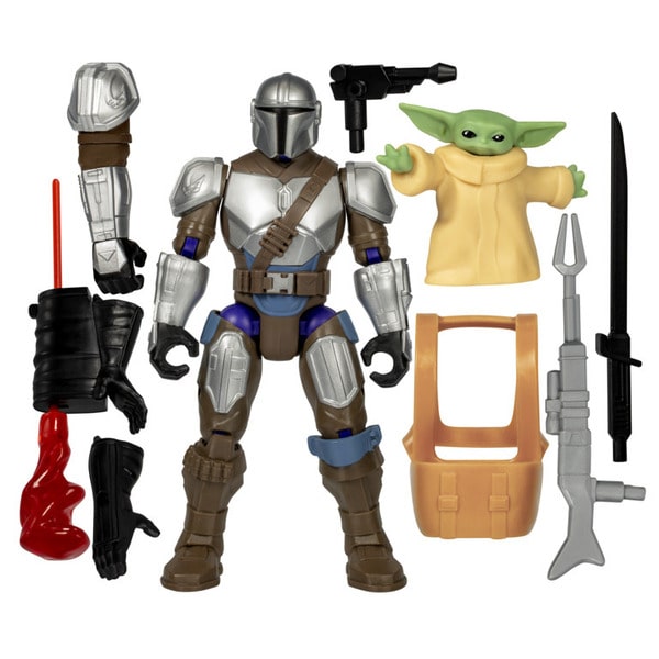 Figurine Deluxe Mandalorien avec Grogu MixMashers Star Wars