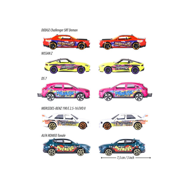 Coffret 5 voitures Majorette Graffiti