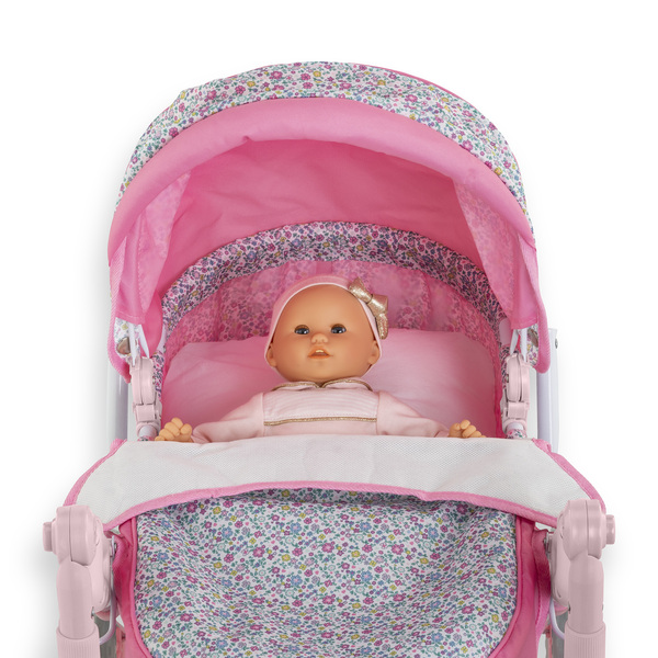 Landau floral pour poupon de 36 à 52cm