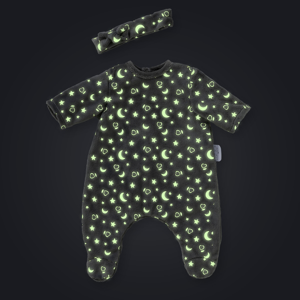 Pyjama gris Brille dans la Nuit - Poupon 30 cm