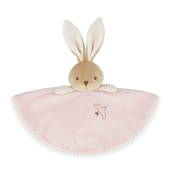 Doudou lapin rond rose