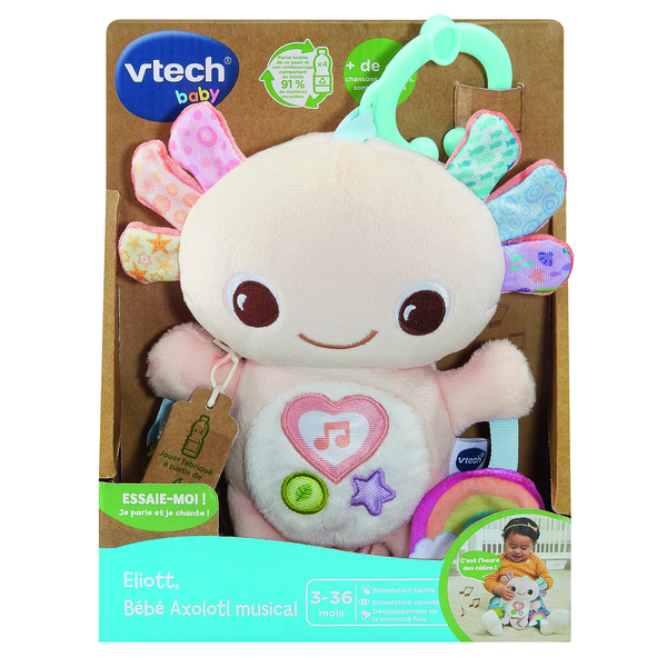 Peluche musicale Eliott bébé Axolotl