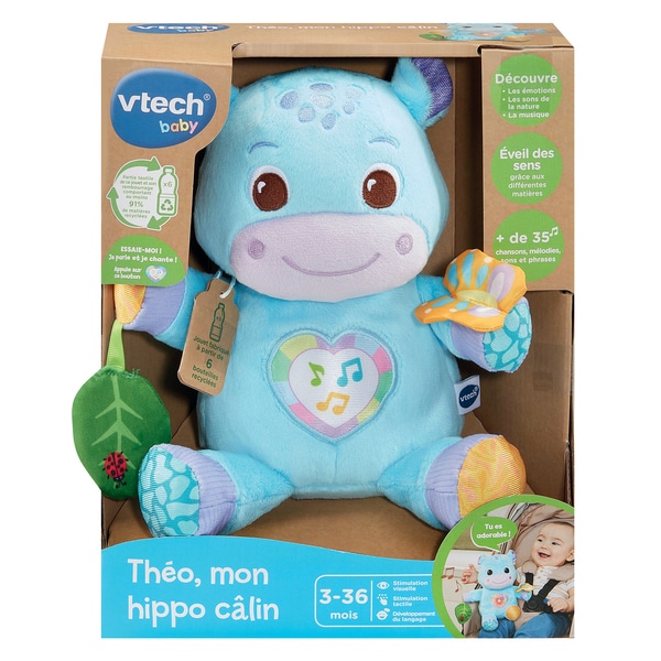 Peluche interactive Théo, mon hippo câlin