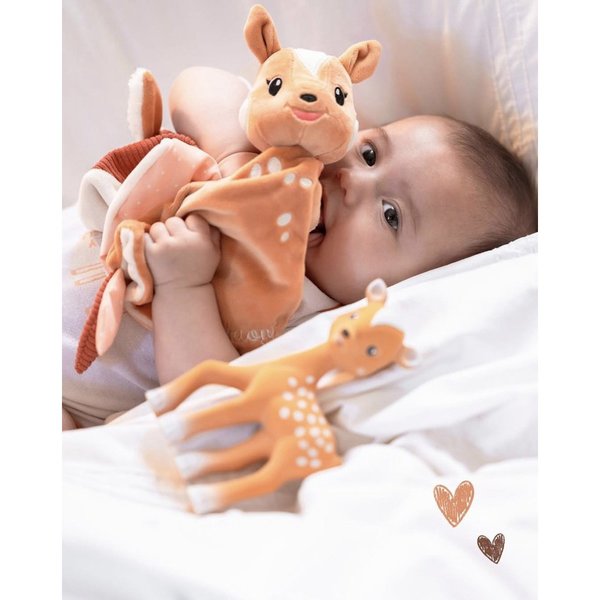 Doudou Sophie la Girafe avec attache-sucette - Fanfan le faon