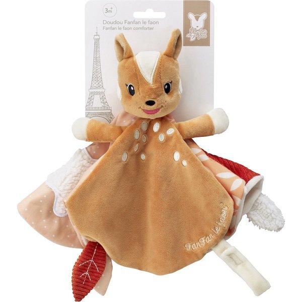 Doudou Sophie la Girafe avec attache-sucette - Fanfan le faon