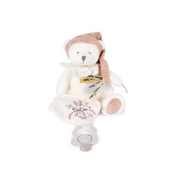 Ours avec attache-sucette rose Collection anniversaire - 20cm 