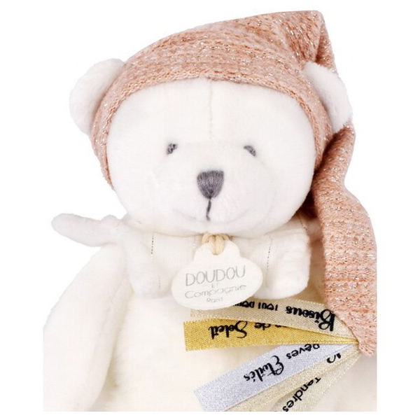 Ours avec attache-sucette rose Collection anniversaire - 20cm 