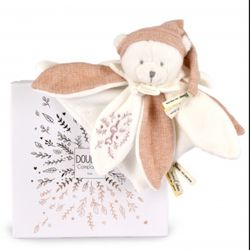 Doudou plat pétales ours rose Collection anniversaire - 25cm