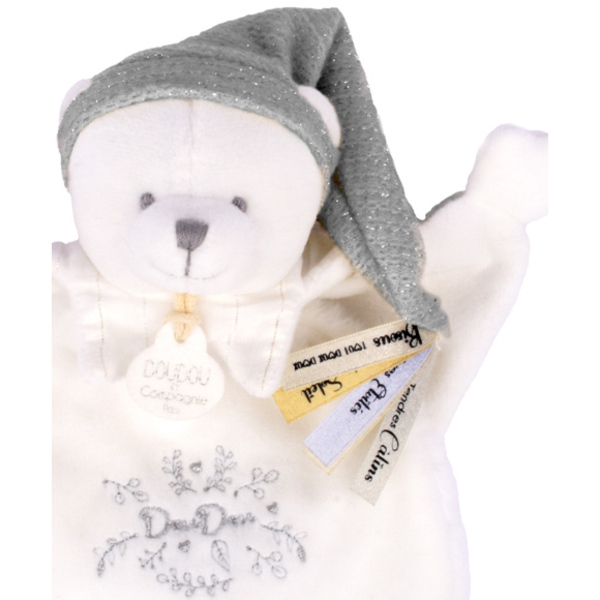 Doudou plat ours gris 25cm - Collection anniversaire