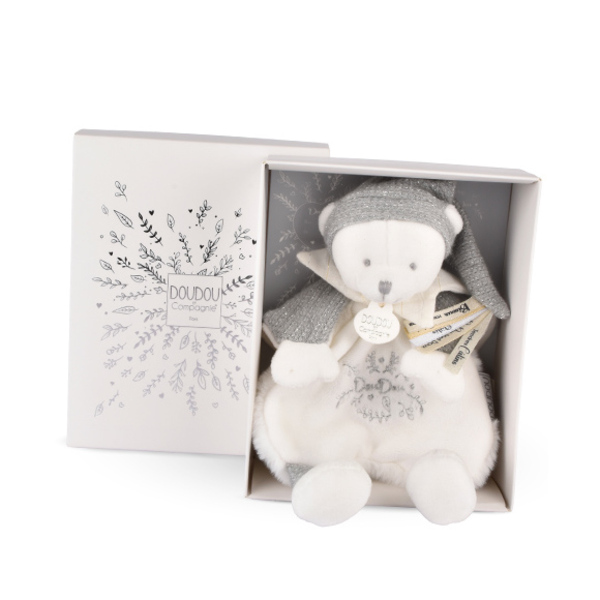 Doudou plat ours gris 25cm - Collection anniversaire
