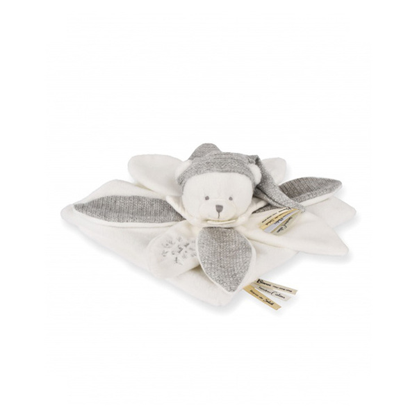 Doudou plat pétales ours gris 25cm - Collection anniversaire