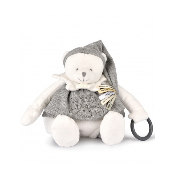 Peluche d activités bébé ours gris 30cm - Collection anniversaire