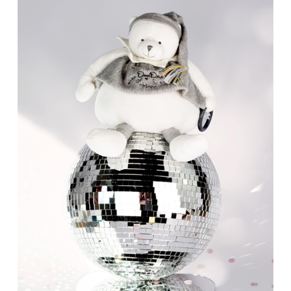 Peluche d activités bébé ours gris 30cm - Collection anniversaire