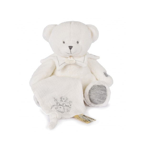 Doudou mouchoir ours gris 30cm - Collection anniversaire