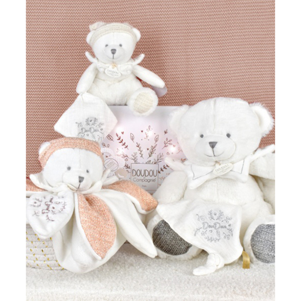 Doudou mouchoir ours gris 30cm - Collection anniversaire