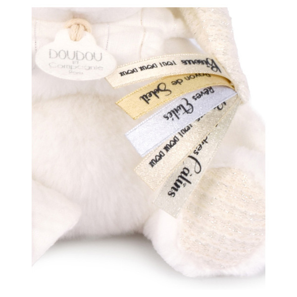 Ours avec attache-sucette blanc Collection anniversaire - 20cm 