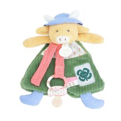 Doudou attache-sucette vache Aneth 19cm