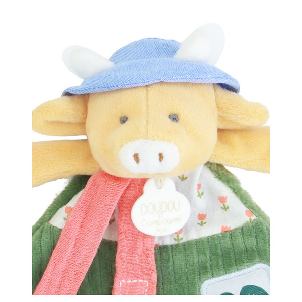 Doudou attache-sucette vache Aneth 19cm