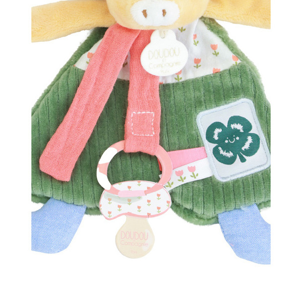 Doudou attache-sucette vache Aneth 19cm