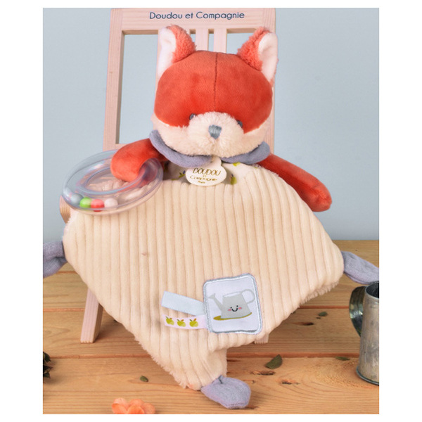 Doudou hochet renard Romarin 21cm