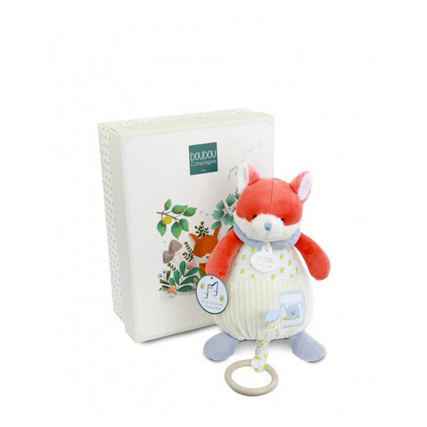 Peluche boîte à musique renard Romarin 20cm