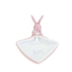 Doudou lapin mouchoir 10cm - rose