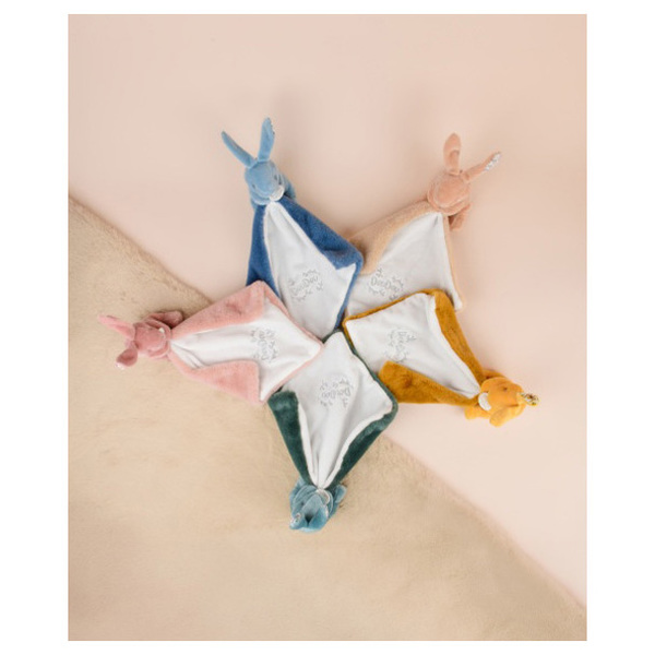Doudou lapin mouchoir 10cm - rose
