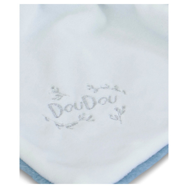 Doudou lapin mouchoir 10cm - bleu