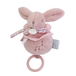 Peluche Lapin doudou boîte à musique - rose