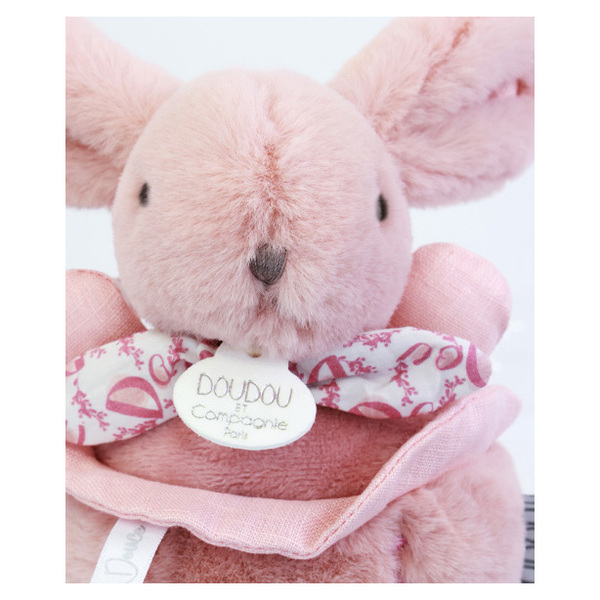 Peluche Lapin doudou boîte à musique - rose