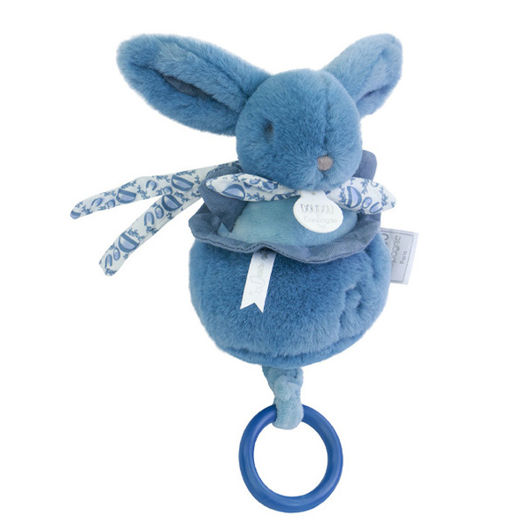 Peluche Lapin doudou boîte à musique - bleu