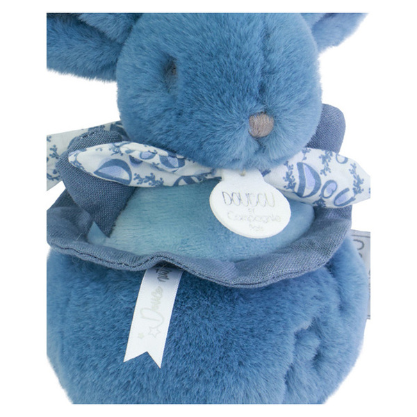 Peluche Lapin doudou boîte à musique - bleu