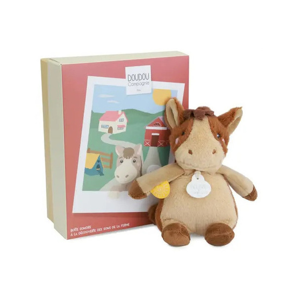 Doudou de la ferme avec boîte sonore