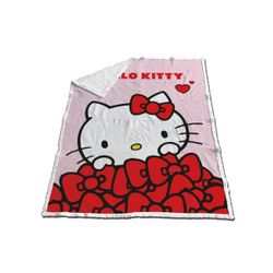Plaid polaire en sherpa Hello Kitty 130x170cm