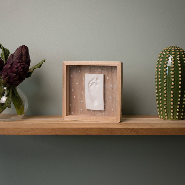 Boîte à empreinte en bois Cœur