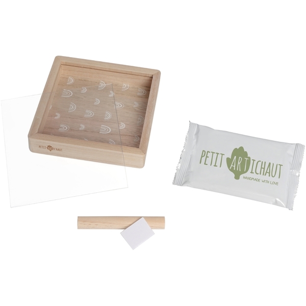 Boîte à empreinte en bois Arc-en-ciel