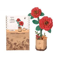 Fleur en bois DIY - Camélia (113 pièces)