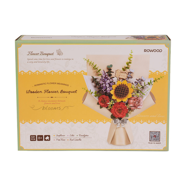Puzzle 3D en bois - Bouquet de fleurs (581 pièces)