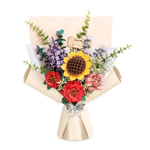 Puzzle 3D en bois - Bouquet de fleurs (581 pièces)