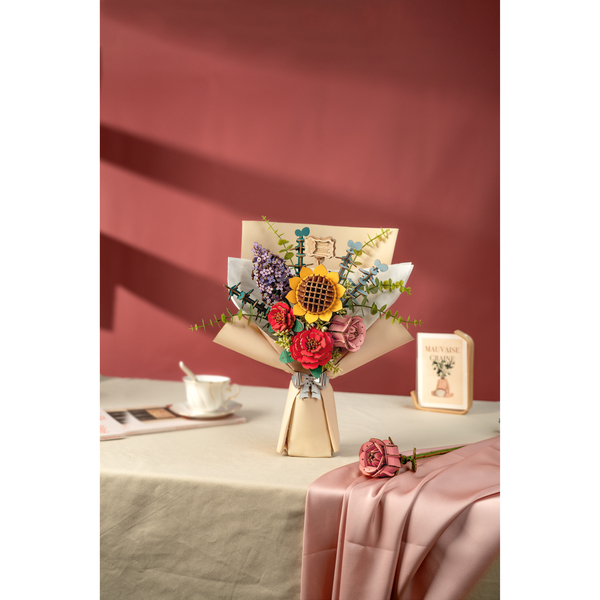 Puzzle 3D en bois - Bouquet de fleurs (581 pièces)