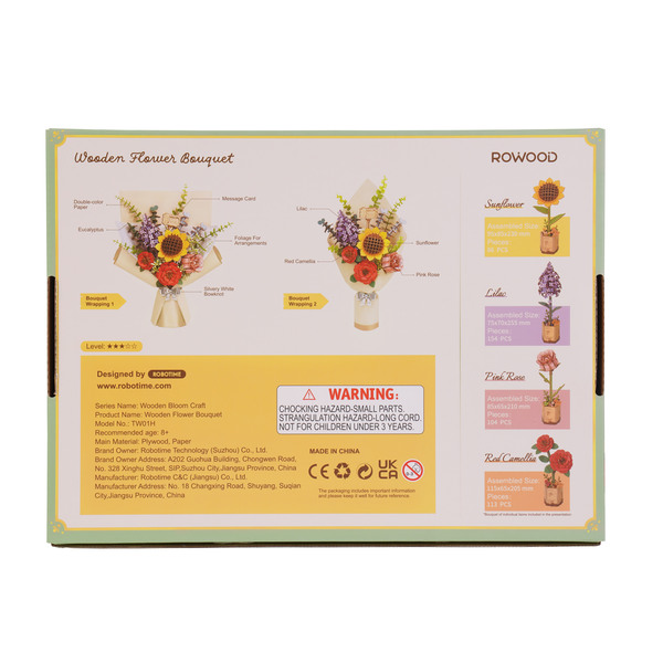 Puzzle 3D en bois - Bouquet de fleurs (581 pièces)