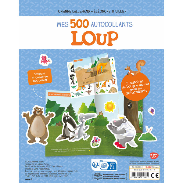 Mes tout premiers autocollants - Mes 500 autocollants Loup