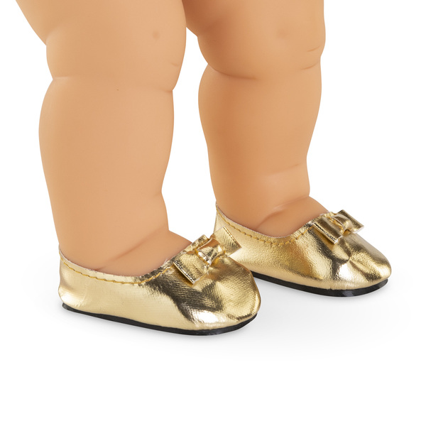 Ballerines dorées - Poupon 36cm