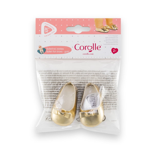 Ballerines dorées - Poupon 36cm