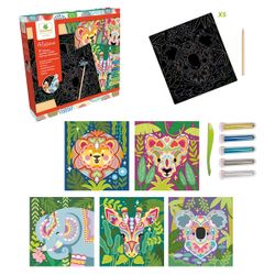 Tableaux à gratter - Portraits d'animaux