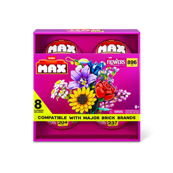 Coffret 4 boules Zuru MAX - Fleurs sur tiges (896 briques)