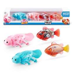Pack 2 Axolotls et 2 poissons nageurs Pets Alive