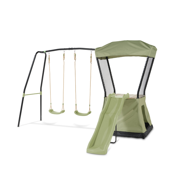 Aire de jeux avec toboggan et double balançoire Ivy